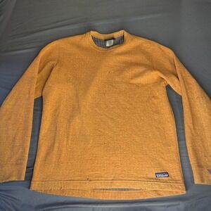 Patagonia Recycled 95% Cashmere Wool-Blend Sweater Orange Men's L FLAW